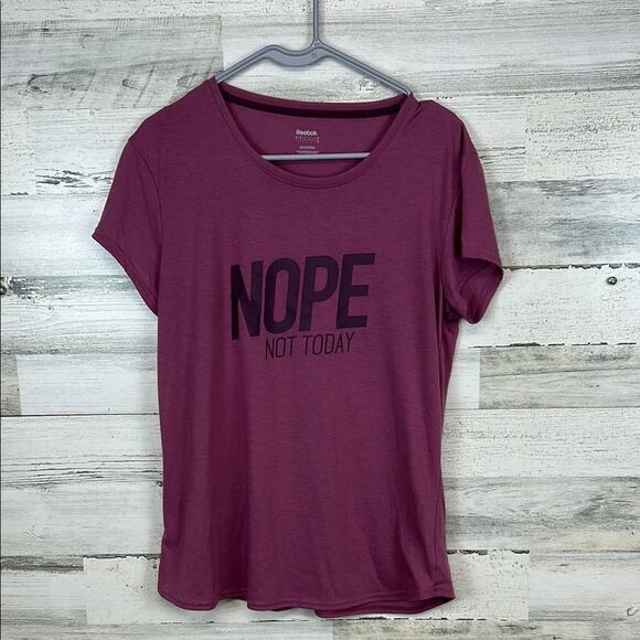 Reebok Nope Not Today Berry Purple Fitted Tee T-Shirt Women’s Size Large - Picture 1 of 6
